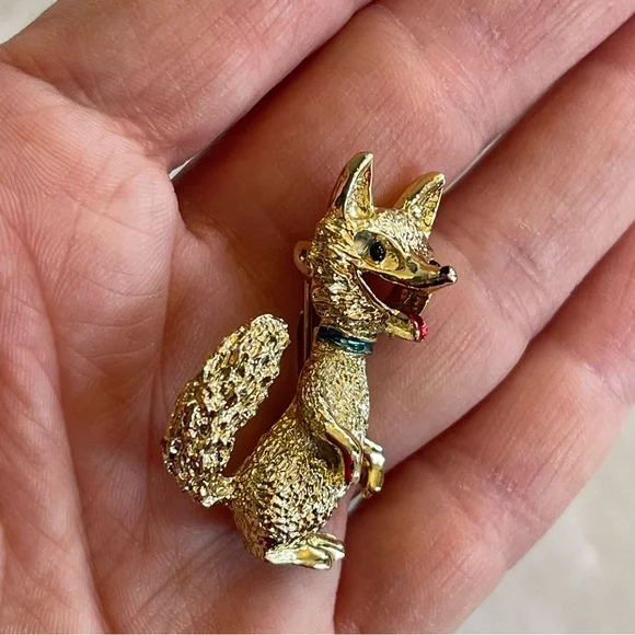 LAUGHING FOX VINTAGE GERRYS BROOCH - Picture 2 of 8
